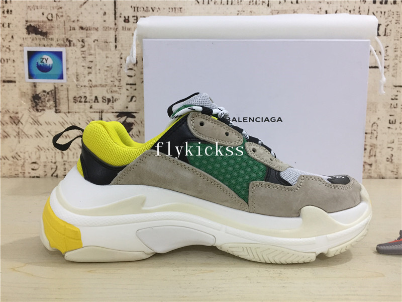 Balenciaga 2017 Fall Winter Triple-S Green White Yellow